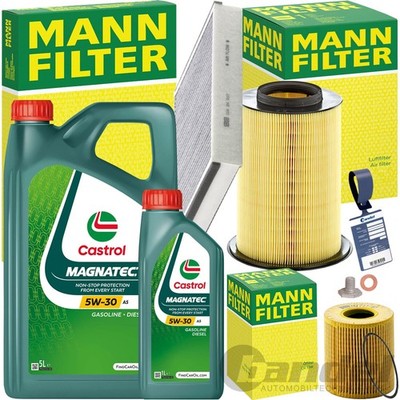 MANN INSPEKTIONSPAKET+CASTROL 5W-30 ÖL passend für 2.0 TDCI FORD FOCUS 3 KUGA 2