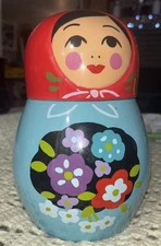 Bellini Art Pottery Nesting Doll Canister Cookie Jar 10.5