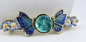 KIRKS FOLLY FORGET ME NOT BUTTERFLY BARRETTE GOLD TONE LEGACY COLLECTION
