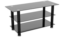 AVF Glass up to 50 Inch TV Stand Black For Living Room UK