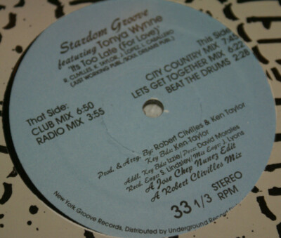  Stardom Groove Featuring Tonya Wynne It's Too Late For Love Single New Sealed