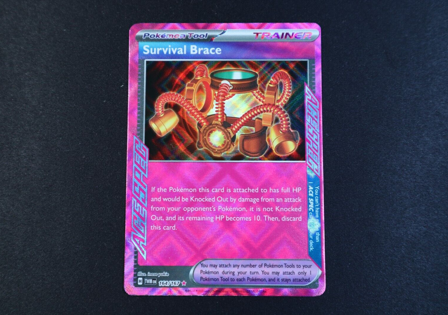 Survival Brace 164/167 Holo Pokemon Card Twilight Masquerade Ace Spec NEAR MINT