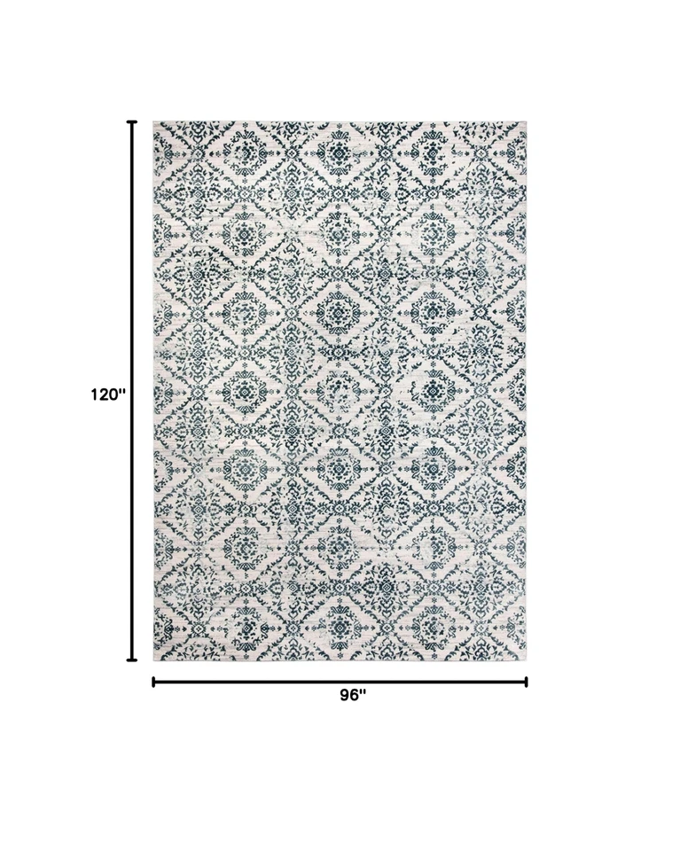 Enrejado MARTHA STEWART x SAFAVIEH 9' x 12' azul marino/marfil MSR0953N sin desprendimiento L... Foto 2 de 4