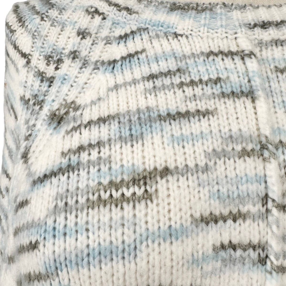 Ruby Road Sweater Women's OSFA White Light Blue Gray Knit LS Crew