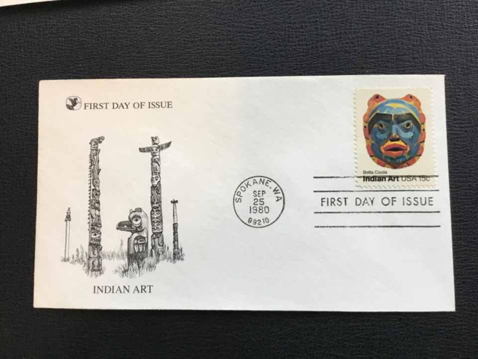 ICOLLECTZONE  US 1834-1837  FDC NW Indian Art Mask Set   (F400) - Image 4 of 4