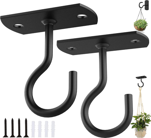 Ceiling Hooks for Hanging Plants 2Pack 2.5In,Wall Mount Hangers Plant Hooks - Picture 10 of 12