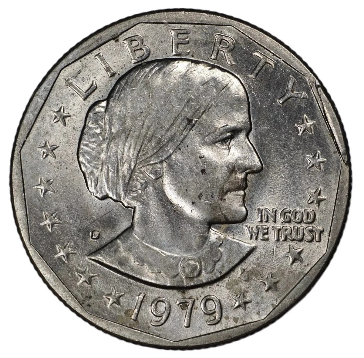 Susan B。 Anthony。 1979 未经认证美国硬币错币| eBay