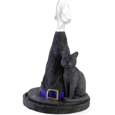 Hexenhut mit Katze Räucherstäbchenhalter