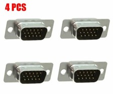 4 Pcs DB15 HD15 HD Male D-SUB 15 Pin VGA SVGA Solder Type Connector Cup Socket
