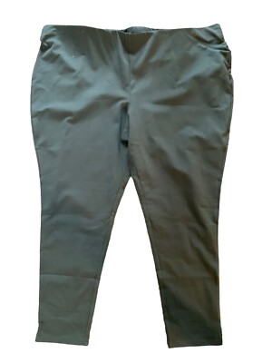 Denim & Co. Active Duo Stretch Slim-Leg Pant A636291 Green Plus Size 4X New