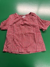 Girls Uniqlo x JW Anderson Short Sleeve Blouse in Red Gingham size 7-8 EUC