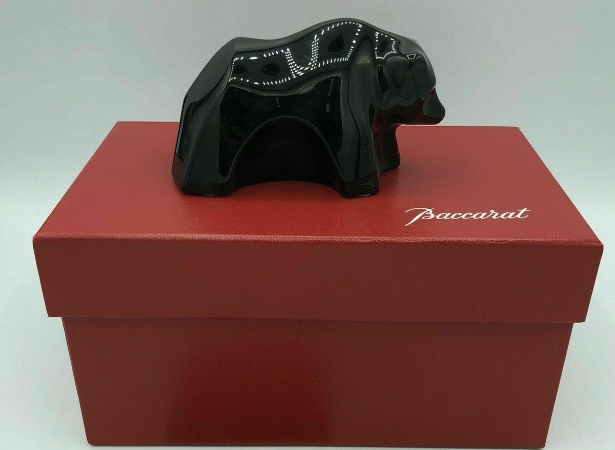 Vintage Baccarat Black/Clear Crystal Bear Figurines | eBay