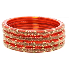 Suprimo Indian Glass Bangle  Bollywood Look Beads Studded Glossy  Women