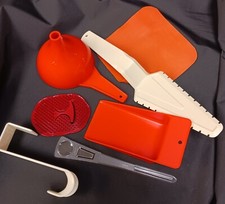 Vintage Lot of 7 Red,White, Orange, Clear Tupperware Kitchen Gadets Hostes Gifts
