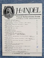 Angels Ever Bright & Fair.Theodora. Handel Vocal Sel 1939 opera