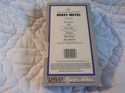 HEAVY METAL VHS RSVP MUSIC VIDEO OZZY OSBOURNE BLACK SABBATH MAMAS BOYS BULLET - Picture 2 of 10