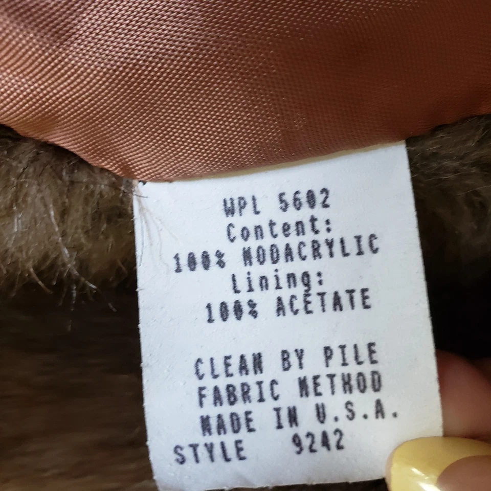 VTG Komitor Faux Fur Coat 2X Long Union Made in USA Mob Wife Carrie Bradshaw - Image 4 of 4