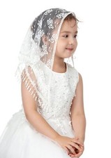 Triangle First Communion Veils for Girls Lace Chapel Veil Mantilla Veils Lati...