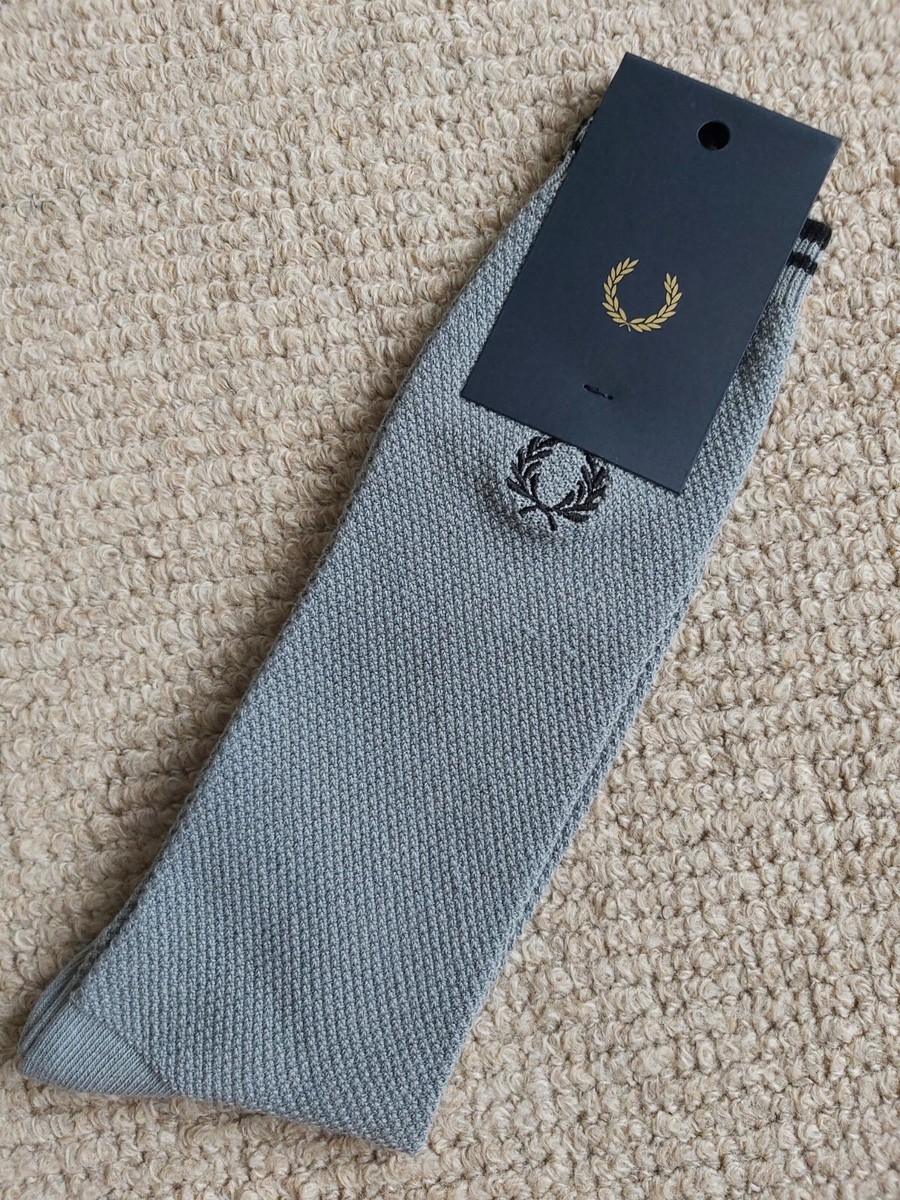 FRED PERRY☆ Classic Laurel Wreath Socks SILVER BLUE Original FRED PERRY Silver Blue SOCKS UK 6-8 9-11 , 39-42 43