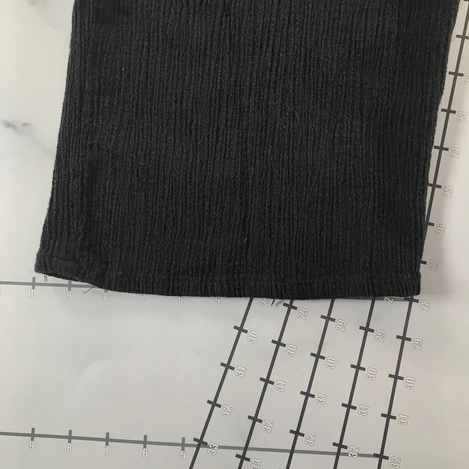 Pantalones de lino para mujer grandes negros ligeros cintura elástica sueltos culottes de lino Foto 4 de 4