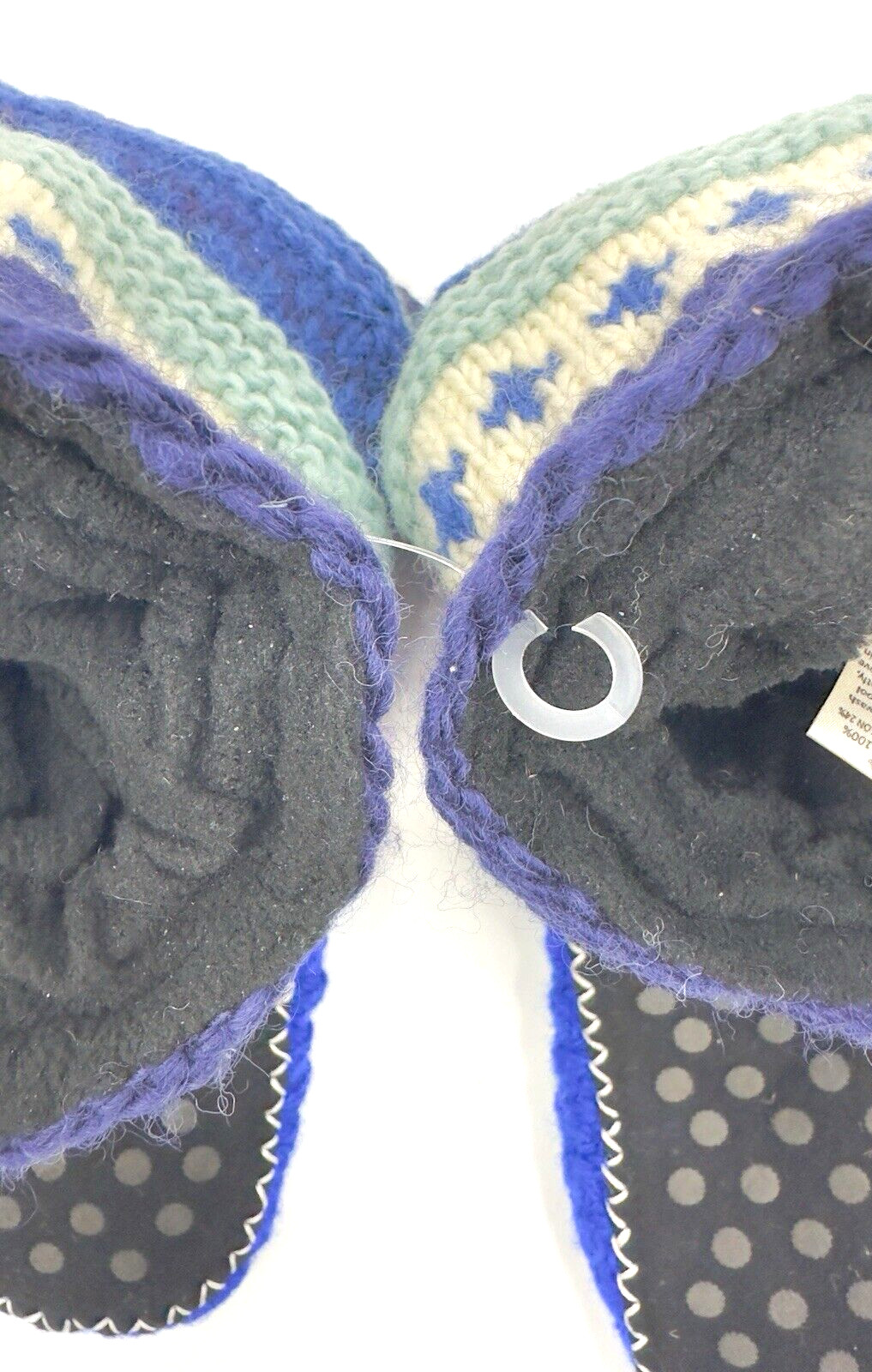 Tibetan Socks Large Hand Knit Wool Fleece Lined Long Slippers Fair Isle Nordic  - Thumbnail 7