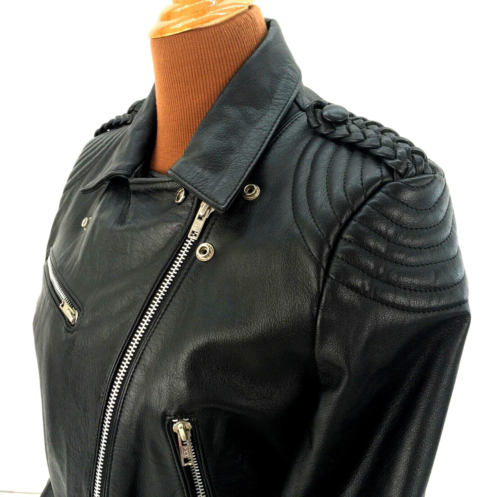 Vintage Bermans Leather Womens Sz 12 Motorcycle J… - image 3