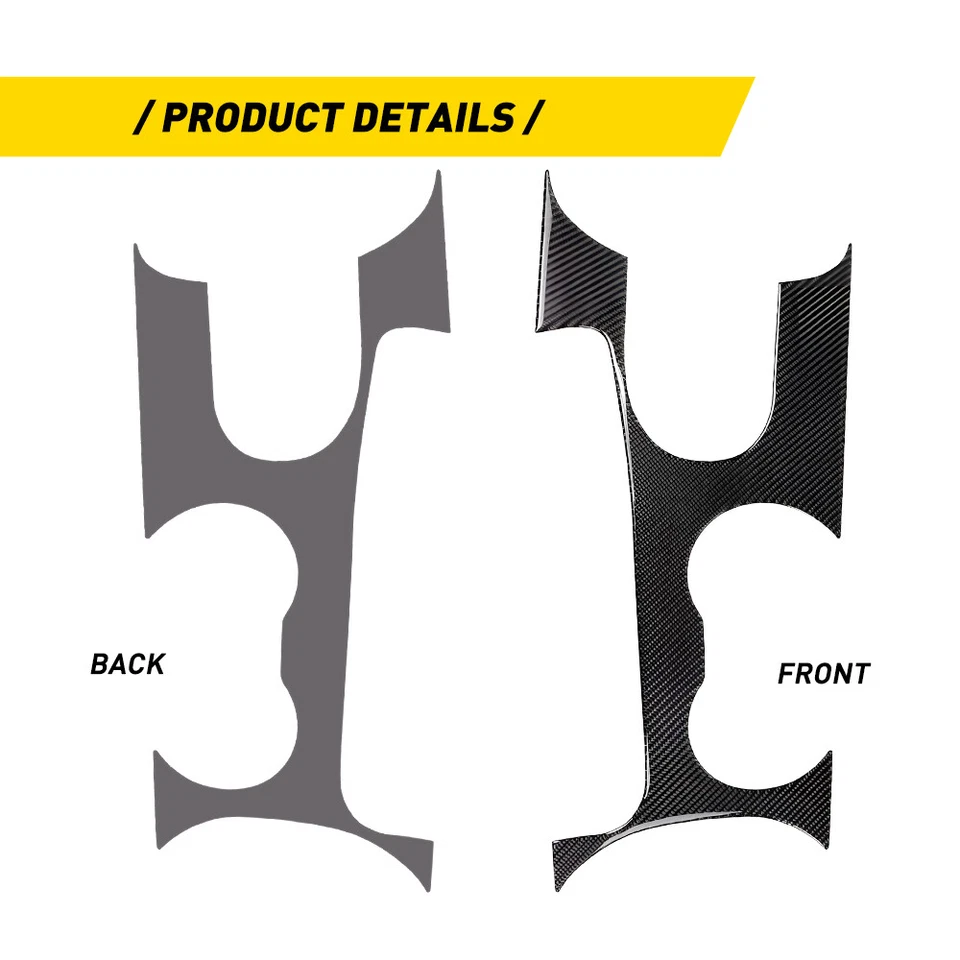 Cubierta interior del panel de cambio de marchas de fibra de carbono para Ford Mustang 2015-2023 Foto 3 de 4