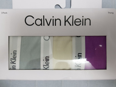 CALVIN KLEIN Damen 3er Pack Thong String Tanga Unterhose Gr. XXXL NEU