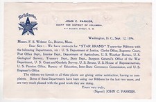 CA 1890 FS WEBSTER CO FLYER STAR BRAND TYPEWRITERS BOSTON MA JOHN PARKER thumbnail