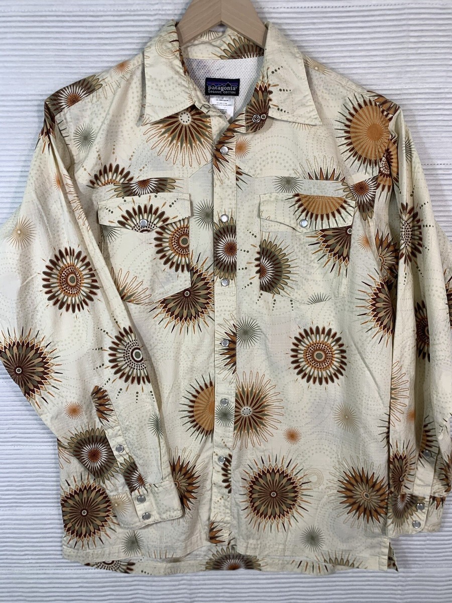 Patagonia Rhythm Long Sleeve Pearl Snap Organic Cotton Men