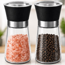 2x Pepper & Salt Hand Grinder Set Mill Stainless Steel Shaker Adjustable Coarse