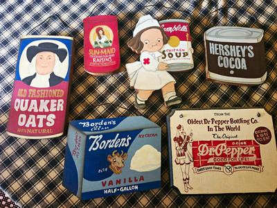Campbell's/Borden's/Quaker Oats/Hershey's/Dr. Pepper/Sun-Maid Reprod. Wall Signs