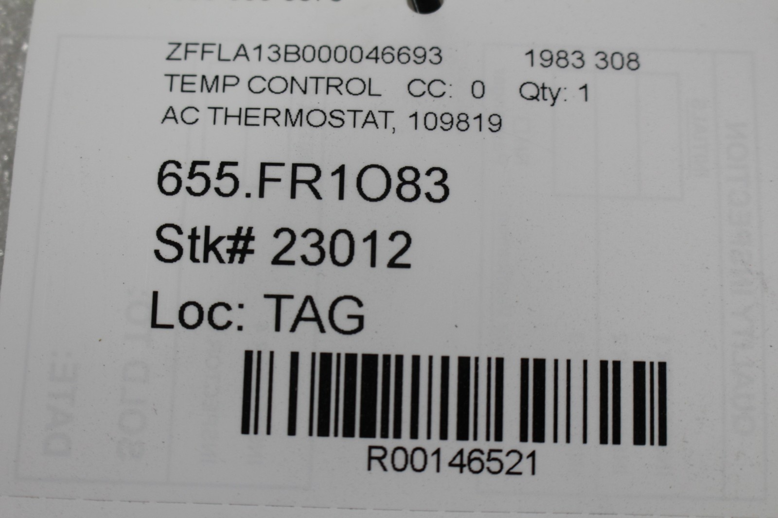 Ferrari 308, A/C Temperature Control, Used, P/N 109819