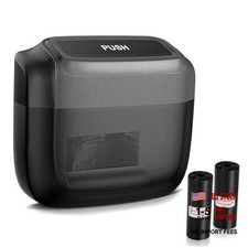 Car Trash Can with Lid Built-in Storage Garbage Bag Leakproof 1.2 L Black