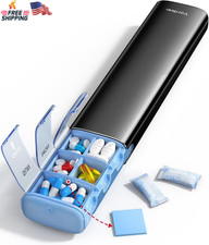 Metal Weekly Pill Organizer Airtight Moisture-Proof Large Capacity Black