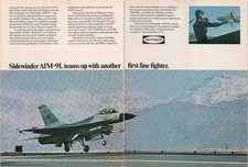 Raytheon Sidewinder AIM-9L Vintage 1979 Fighter Jet 2-Page Magazine Ad