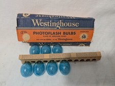 Westinghouse No. 5 B Flash Bulbs 7 Bulbs Vintage In Box Blue Unused Vtg Photo