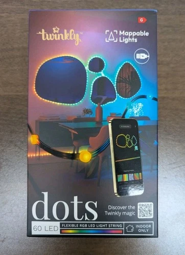 Twinkly Dots 60 LED Flexible RGB Light String Mappable Alexa Google