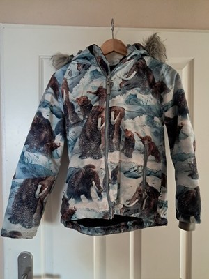 MOLO Winterjacke 140 mit Mammuts hochwertig Kinder Jungen allover Print