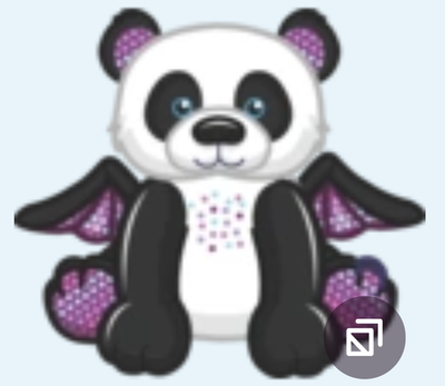 Webkinz Brilliant Panda NEW PROMO black white purple bear sparkle