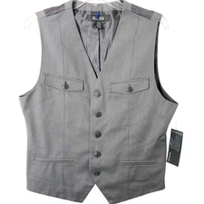 Kenneth Cole Reaction NWT Men's Suit Separate Vest Grey Pinstripe Size Medium