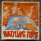 VTG 1969 IDEAL BATTLING TOPS Board Game w/Good Box, 5 Tops, 8 Pull Strings