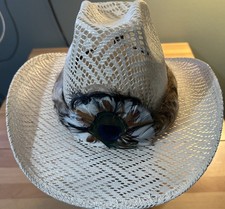 Sombreros Lemoto Calidad Western Cowboy Straw Hat With Feather Band Size 7