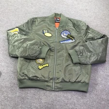 Golden State Warriors Jacket Bomber Mens XX Large Green NBA Basketball Patches