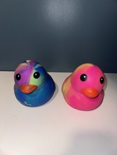 Sunny Days Jumbo Squeezy Duck Tie-Dye Squishy Stress Relief Toy New LOT OF 2