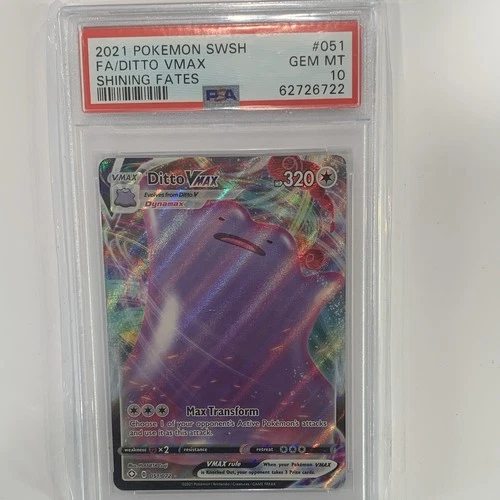 Pokémon TCG Ditto VMAX Shining Fates Holo Ultra Rare Card 051/072 PSA 10