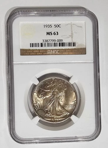 (LD) 1935 50C Walking Liberty MS63