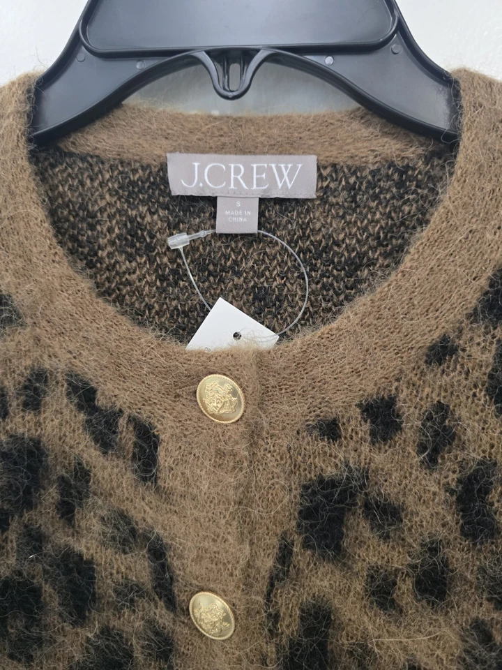 Cárdigan J Crew para mujer leopardo cachemir abotonado talla pequeña-nuevo con etiquetas Foto 3 de 4