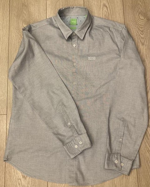 Men Hugo Boss Shirt Navy Cotton 42 / XL / 50 #66PQ