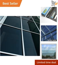Dark Window Film Black Privacy Sun Control Heat Rejection UV Block 24x14ft